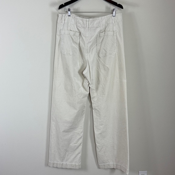 Maeve The Colette Wide Leg Corduroy Pants in Cream Size 34 Tall - Picture 6 of 7